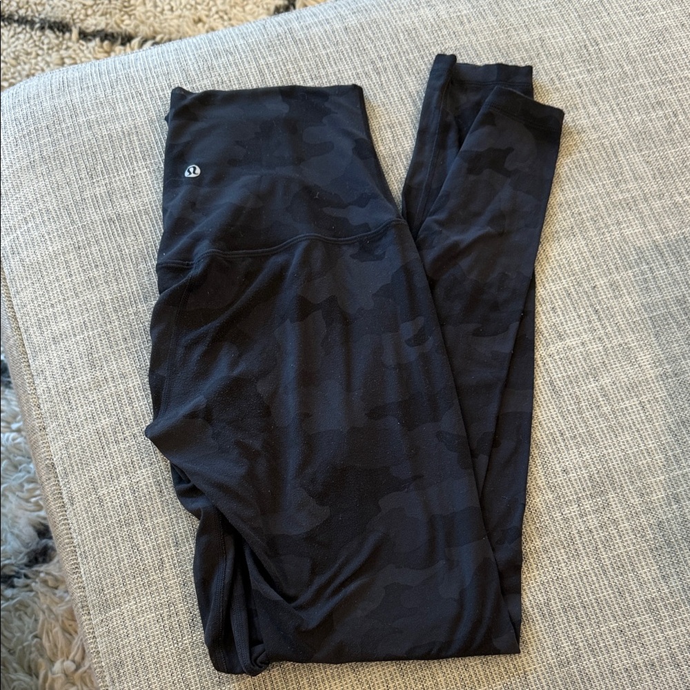 lululemon Super Hugh Rise 28” Black/Grey Camo Leggings